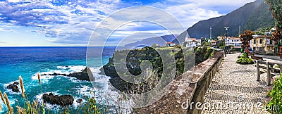 Madeira, Seixal coastal village. Portugal Stock Photo
