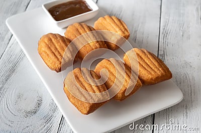 Madeleines - French small sponge cakes Stock Photo