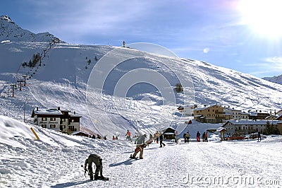 Madesimo, Valchiavenna, ski fields and ski lifts Editorial Stock Photo