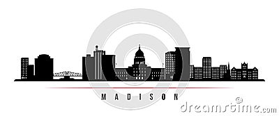Madison skyline horizontal banner. Vector Illustration