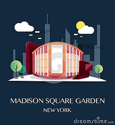 Madison Square Garden.Vector Illustration. Vector Illustration