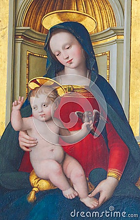 Madonna and Child - 16th Century painting Editorial Stock Photo