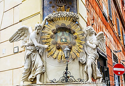 Madonna del Archetto Angels Piazza de Trevi Rome Italy Editorial Stock Photo