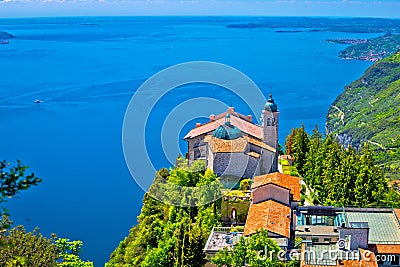 Madonna di Montecastello fermitage above Lago di Garda view Stock Photo