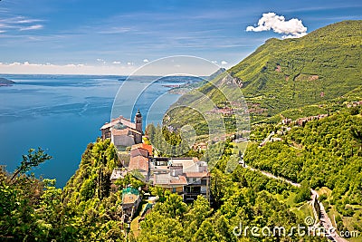 Madonna di Montecastello hermitage above Lago di Garda view Stock Photo