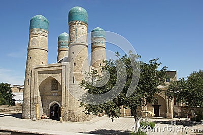 Madrassa Chor Minor, Bukhara, Uzbekistan Stock Photo