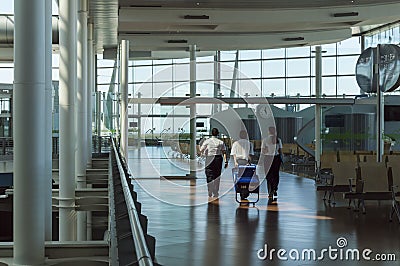 Madrid Airport with staff Editorial Stock Photo