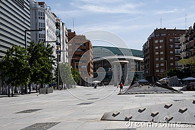 MADRID - August 28, 2020- Plaza de Felipe II Madrid Editorial Stock Photo