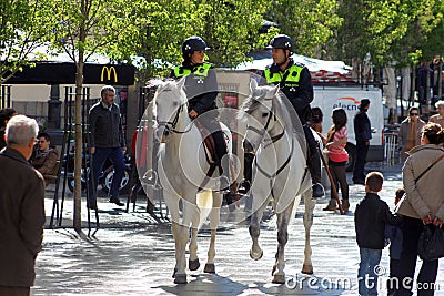 Madrid horse police Editorial Stock Photo