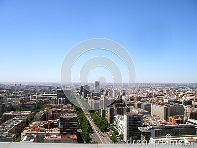 Madrid metropoli overview castellana avenue Editorial Stock Photo