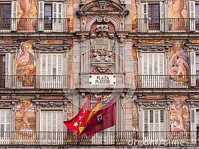 Plaza Mayor Madrid Spain Stock Photo