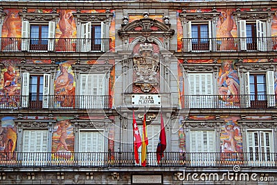 Madrid Plaza Mayor typical square in Spain Stock Photo