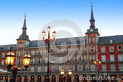 Madrid Plaza Mayor typical square in Spain Stock Photo