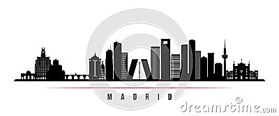 Madrid skyline horizontal banner. Vector Illustration