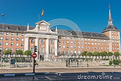 Madrid, Spain - August 8, 2018 - View of the Ministry of the Air Cuartel General del Ejercito del Aire Editorial Stock Photo