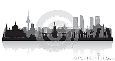 Madrid Spain city skyline silhouette Vector Illustration