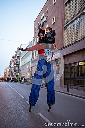 Madrid Spain February 18, 2023: Gran Carnaval de Madrid 2023. Unleashing the Vibrant Spirit of Carnival: Portraits of People in Editorial Stock Photo
