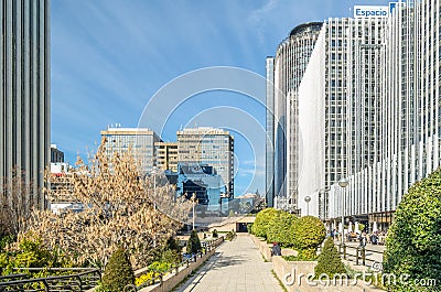 View of the Pablo Ruiz Picasso square in Madrid, Spain Editorial Stock Photo