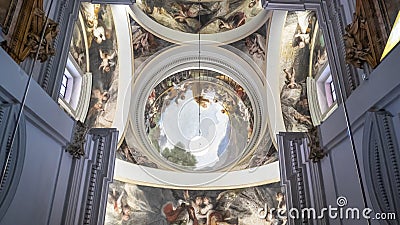 Famous Goya fresco painting at the Royal Chapel of Saint Anthony of La Florida in Madrid Editorial Stock Photo