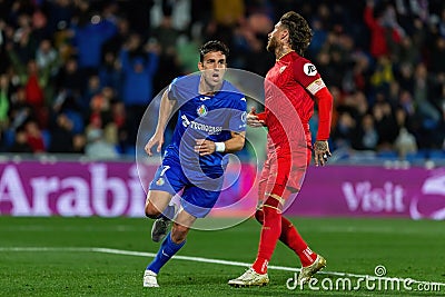 Madrid, Spain- January 16, 2024: Copa del Rey match between Getafe f.c and Sevilla f.c. Sevilla Editorial Stock Photo