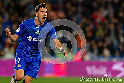 Madrid, Spain- January 16, 2024: Copa del Rey match between Getafe f.c and Sevilla f.c. Sevilla Editorial Stock Photo