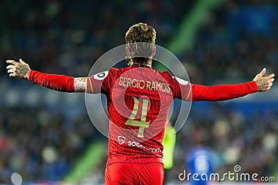 Madrid, Spain- January 16, 2024: Copa del Rey match between Getafe f.c and Sevilla f.c. Sevilla Editorial Stock Photo