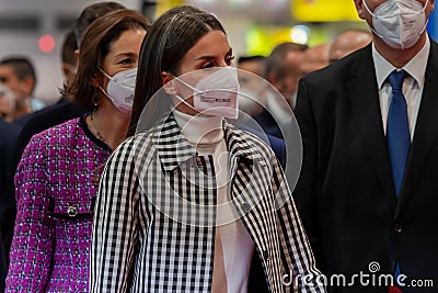 Madrid, Spain- January 19,2022: The King and Queen of Spain inaugurate FITUR Editorial Stock Photo