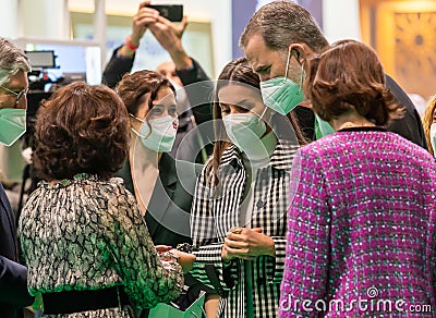 Madrid, Spain- January 19,2022: The King and Queen of Spain inaugurate FITUR Editorial Stock Photo