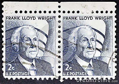 Frank Lloyd Wright 1867 - 1959, an American architect Editorial Stock Photo