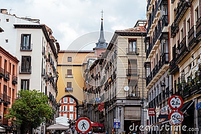 View of Toledo Street in city centre of Madrid Editorial Stock Photo