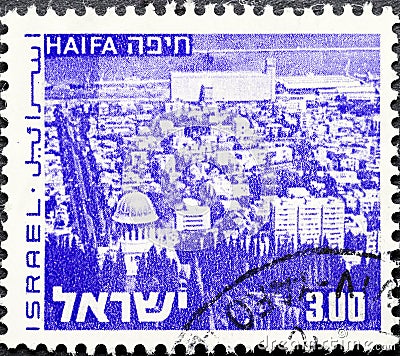 Haifa, the third-largest city in Israel after Jerusalem and Tel Aviv Editorial Stock Photo