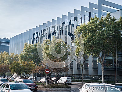 Madrid, Spain. Oct 19: Repsol Headquarters on Mendez Alvaro Street, Madrid Editorial Stock Photo