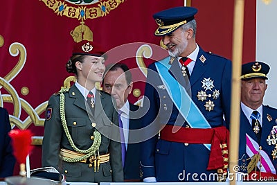 Madrid, Spain- October 12, 2023: Military parade in Madrid to celebrate Hispanic Day. Editorial Stock Photo