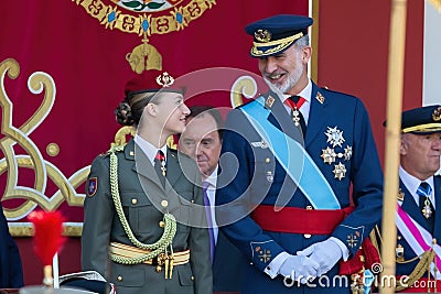 Madrid, Spain- October 12, 2023: Military parade in Madrid to celebrate Hispanic Day. Editorial Stock Photo