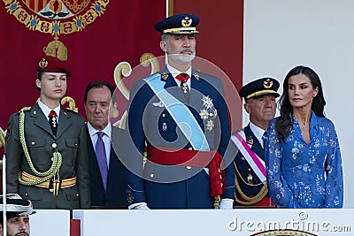 Madrid, Spain- October 12, 2023: Military parade in Madrid to celebrate Hispanic Day. Editorial Stock Photo