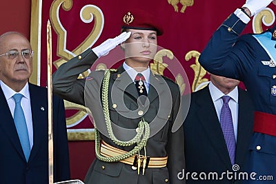 Madrid, Spain- October 12, 2023: Military parade in Madrid to celebrate Hispanic Day. Editorial Stock Photo