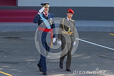 Madrid, Spain- October 12, 2023: Military parade in Madrid to celebrate Hispanic Day. Editorial Stock Photo