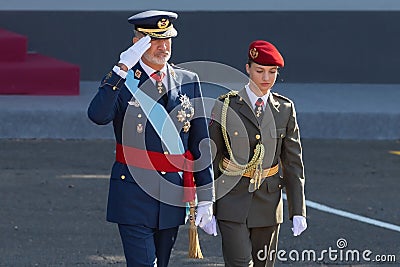 Madrid, Spain- October 12, 2023: Military parade in Madrid to celebrate Hispanic Day. Editorial Stock Photo