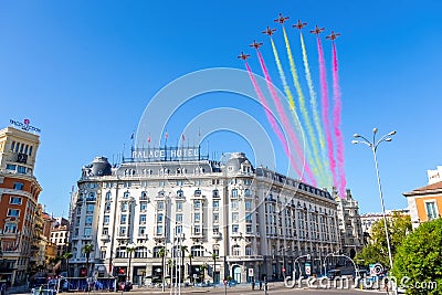 Madrid, Spain- October 12, 2023: Military parade in Madrid to celebrate Hispanic Day. Editorial Stock Photo