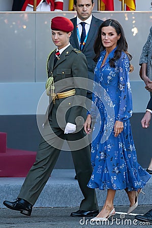 Madrid, Spain- October 12, 2023: Military parade in Madrid to celebrate Hispanic Day. Editorial Stock Photo