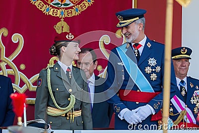 Madrid, Spain- October 12, 2023: Military parade in Madrid to celebrate Hispanic Day. Editorial Stock Photo