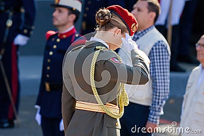 Madrid, Spain- October 12, 2023: Military parade in Madrid to celebrate Hispanic Day. Editorial Stock Photo