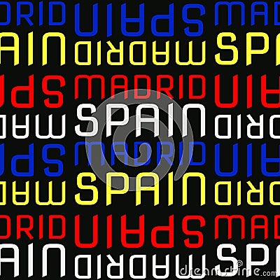 Madrid, Spain seamless pattern Vector Illustration