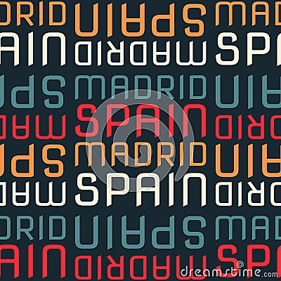 Madrid, Spain seamless pattern Vector Illustration