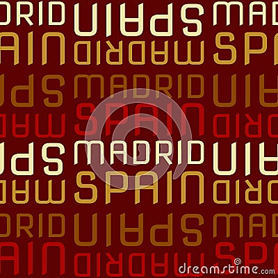 Madrid, Spain seamless pattern Vector Illustration