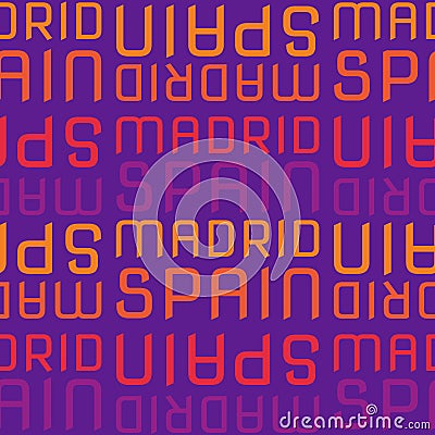 Madrid, Spain seamless pattern Vector Illustration