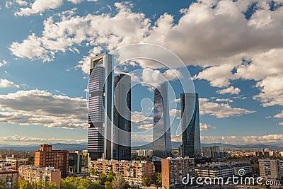 Madrid Spain city skyline at financial district Stock Photo