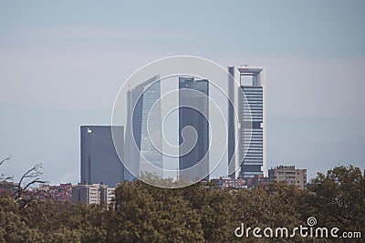 Madrid, Spain 11th March 2023. View of four Towers Business Area (Cuatro Torres) in Madrid, Spain Editorial Stock Photo