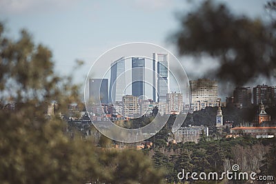 Madrid, Spain 11th March 2023. View of four Towers Business Area (Cuatro Torres) in Madrid, Spain Editorial Stock Photo