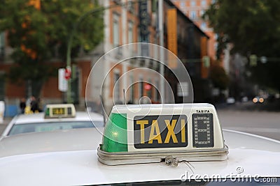 Madrid Taxicabs Stock Photo